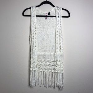 Crochet fringe vest